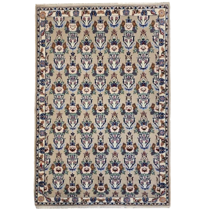 Handmade Allover Persian Nain Wool Mat Rug 321227